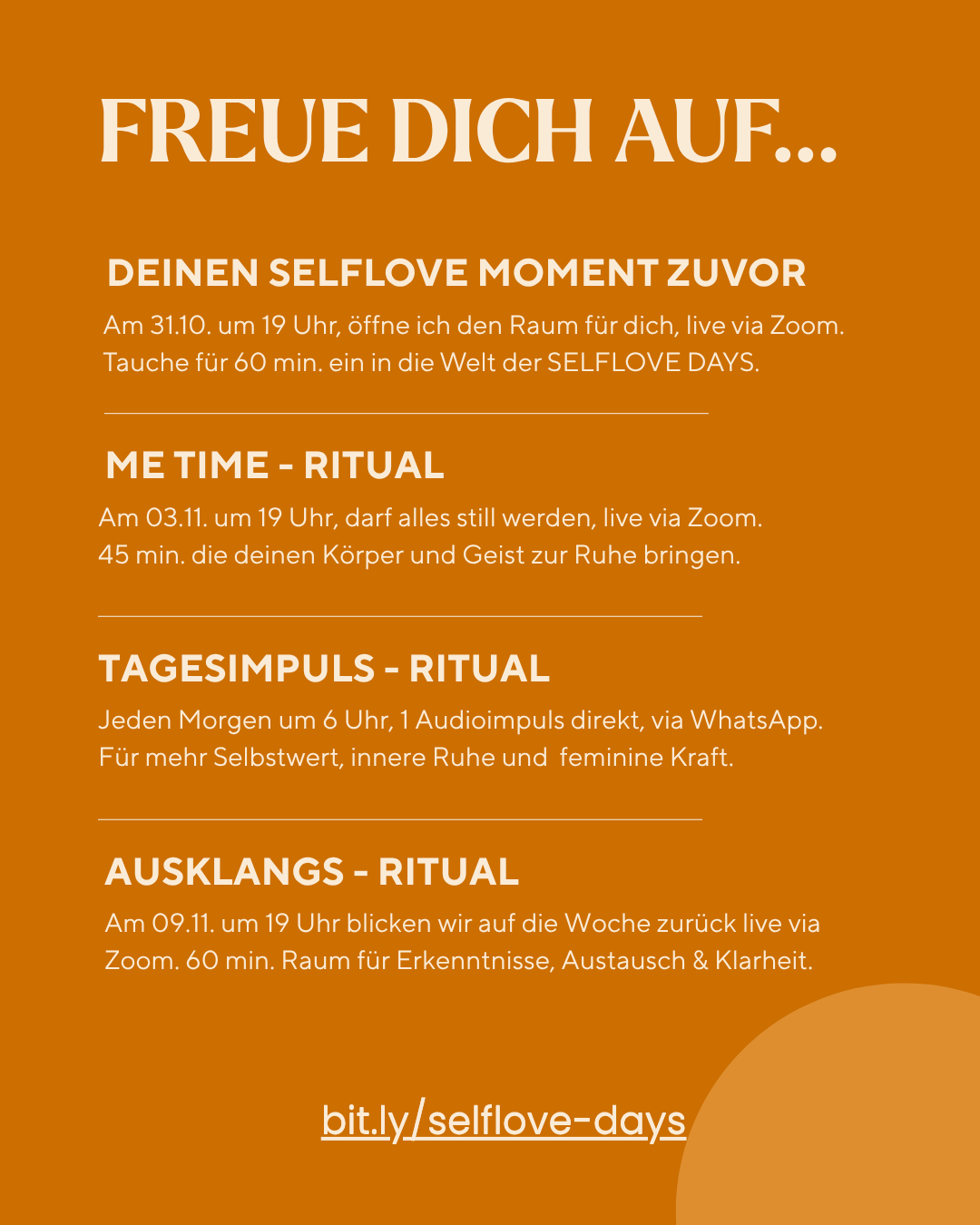 SELFLOVE DAYS - 03.11.25 bis 09.11.25